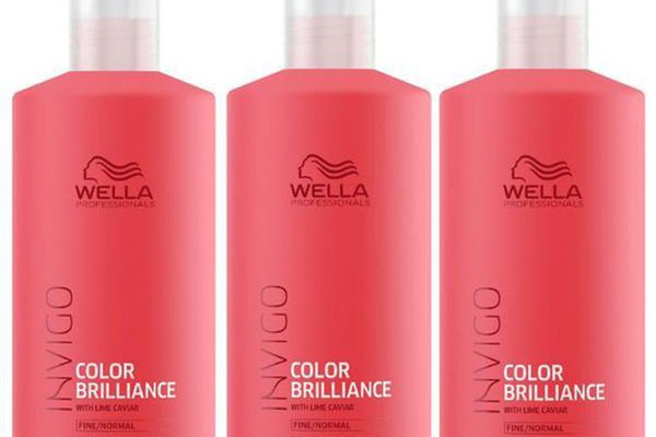 Pachet 3 x Sampon pentru Par Vopsit, Fin sau Normal - Wella Professionals Invigo Color Brilliance Color Protection Shampoo Fine/Normal Hair, 500ml