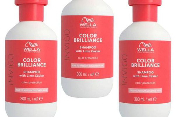 Pachet 3 x Sampon pentru Par Vopsit Fir Subtire/Normal - Wella Professionals Invigo Color Brilliance Fine/Normal, 300 ml