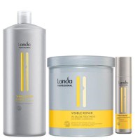 Pachet cu Efect Reparator - Londa Visible Repair: Sampon 1000 ml, Masca Tratament 750 ml, Balsam Reparator 250 ml - 1