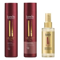 Pachet cu Ulei de Argan - Londa Professional Velvet Oil: Sampon 250 ml, Balsam 250 ml, Ulei de Argan 30 ml - 1