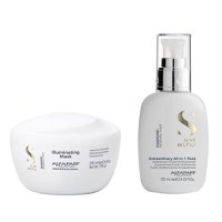 Pachet de Stralucire pentru Par Normal - Alfaparf Milano Semi di Lino Diamond Illuminating: Masca 200 ml, Fluid 125 ml - 1