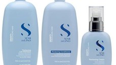 Pachet Densificator - Alfaparf Milano Semi di Lino Density Thickening: Sampon 1000 ml, Balsam 1000 ml, Crema Leave-in 125 ml