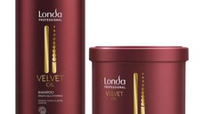 Pachet Hidratant cu Ulei de Argan - Londa Professional Velvet Oil: Sampon 1000 ml, Masca 750 ml