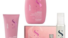 Pachet Hidratant pentru Par Uscat - Alfaparf Milano Semi Di Lino Moisture Nutritive: Sampon 250 ml, Balsam 200 ml, Ser 6 fiole x 13 ml