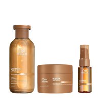 Pachet Hidratant pentru Par Uscat si Lipsit de Stralucire Wella Professionals Ultimate Smooth: Sampon 250 ml + Masca 150 ml + Ulei 30 ml - 1