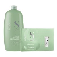 Pachet impotriva Caderii Parului - Alfaparf Milano Semi Di Lino Scalp Renew Hair Loss: Sampon 1000 ml + Lotiune 12 x 10 ml - 1