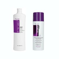 Pachet Impotriva Tonurilor de Galben - Fanola No Yellow: Sampon, 1000 ml + Crema Termo-Protectoare, 150 ml - 1