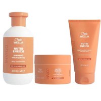 Pachet Intens Nutritiv pentru Par Uscat si Deteriorat - Wella Professionals Invigo Nutri-Enrich: Sampon 300 ml, Masca 150 ml, Crema 150 ml - 1
