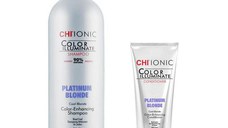 Pachet Nuantator Blond Platinat - CHI Farouk Ionic Color Illuminate: Sampon Nuantator 739 ml, Balsam Nuantator 251 ml