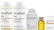 Pachet pentru Intretinerea Parului Olaplex - Sampon OLAPLEX No. 4, 250 ml; Balsam OLAPLEX No. 5, 250 ml; Tratament OLAPLEX No. 3, 100 ml; Ulei OLAPLEX No. 7, 30 ml