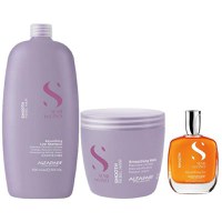 Pachet pentru Netezire - Alfaparf Milano Semi Di Lino Smoothing: Sampon 1000 ml, Masca 500 ml, Ulei 100 ml - 1