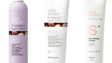 Pachet pentru Netezire cu Keratina - Milk Shake K-Respect & Lifestyling: Sampon, 300 ml + Balsam, 250 ml + Crema, 150 ml