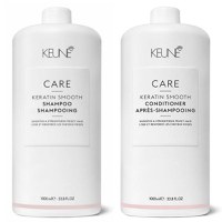 Pachet pentru Netezire - Keune Care Keratin Smooth: Sampon 1000 ml + Balsam 1000 ml - 1