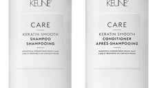Pachet pentru Netezire - Keune Care Keratin Smooth: Sampon 1000 ml + Balsam 1000 ml