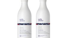 Pachet pentru Par Blond, Gri sau Alb - Milk Shake Silver Shine: Sampon Silver Shine Light Shampoo, 1000 ml + Balsam Silver Shine Conditioner, 1000 ml