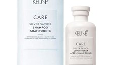 Pachet pentru Par Blond - Keune Care Silver Savior: Sampon 1000 ml, Balsam 250 ml