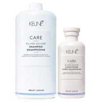 Pachet pentru Par Blond - Keune Care Silver Savior: Sampon 1000 ml, Balsam 250 ml - 1