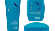 Pachet pentru Par Cret sau Ondulat - Alfaparf Milano Semi di Lino Curls Enhancing: Sampon 250 ml, Balsam 200 ml, Masca 200 ml