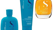 Pachet pentru Par Cret sau Ondulat - Alfaparf Semi di Lino Curls: Sampon 250 ml, Balsam 200 ml, Ulei 100 ml