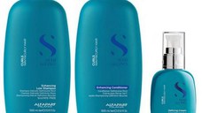 Pachet pentru Par Cret sau Ondulat - Alfaparf Semi di Lino Curls: Sampon pentru Par Cret 1000 ml, Balsam pentru Par Cret 1000 ml, Crema pentru Definirea Buclelor 125 ml