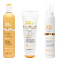 Pachet pentru Par Fin si Uscat- Milk Shake Make My Day &amp; Moisture: Sampon, 300 ml + Balsam, 300 ml + Balsam, 250 ml, Spuma, 200 ml - 1