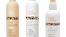 Pachet pentru Par Ondulat si Cret - Milk Shake Curl Passion: Sampon, 300 ml + Balsam, 300 ml + Fluid, 200 ml