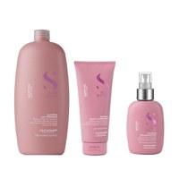 Pachet pentru Par Uscat - Alfaparf Milano Semi Di Lino Moisture Nutritive Sampon 1000 ml, Balsam 200 ml, Fluid 125 ml - 1