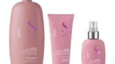 Pachet pentru Par Uscat - Alfaparf Milano Semi Di Lino Moisture Nutritive Sampon 1000 ml, Balsam 200 ml, Fluid 125 ml
