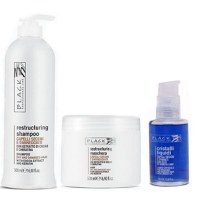 Pachet pentru Par Uscat si Deteriorat - Black Professional Line Restructuring: Sampon 500 ml, Masca 500 ml, Cristale Lichide 100 ml - 1