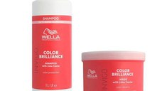 Pachet pentru Par Vopsit, Fin sau Normal - Wella Professionals Invigo Color Brilliance Vibrant Color: Sampon 1000 ml + Masca Fine/Normal Hair, 500 ml