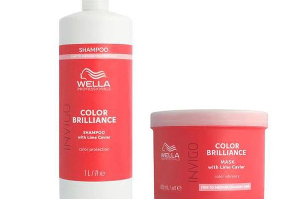 Pachet pentru Par Vopsit, Fin sau Normal - Wella Professionals Invigo Color Brilliance Vibrant Color: Sampon 1000 ml + Masca Fine/Normal Hair, 500 ml