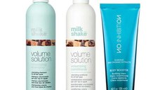 Pachet pentru Volum - Milk Shake Volume Solution: Sampon Volumizing Shampoo, 300 ml + Balsam Volumizing Conditioner, 300 ml + Crema No Inhibition Styling Body Booster, 125 ml