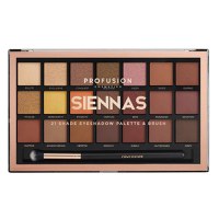 Paleta Farduri, 21 Nuante si 1 Pensula - Profusion Cosmetics Siennas, 245 g - 1