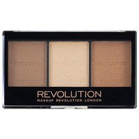 Paleta pentru Contur - Makeup Revolution Ultra Sculpt &amp; Contour Kit, nuanta Ultra Light/Med C04, 1 buc - 1