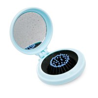 Perie de par pliabila, albastra cu unicorn - 1