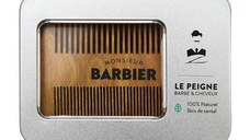 Pieptene Dublu din Lemn de Santal pentru Par si Barba Monsieur Barbier, 1 buc