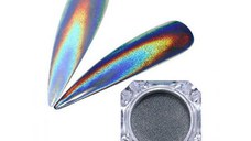 Pigment pentru unghii, Global Fashion, Holografic Silver, 5 gr, Argintiu