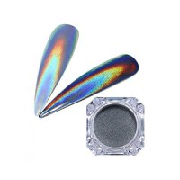 Pigment pentru unghii, Global Fashion, Holografic Silver, 5 gr, Argintiu - 1