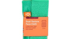 Prosop Exfoliant pentru Tenul Sensibil, cu Doua Texturi - Cleanlogic Bath & Body Dual-Texture Face Cloth, 1 buc