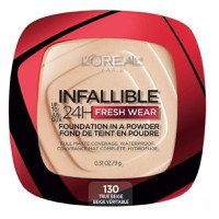Pudra Compacta - L&#039;Oreal Paris Infaillible 24H Fresh Wear Foundation In A Powder, nuanta 130 True Beige, 9 g - 1