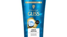 Sampon Hidratant cu Alge Marine si Complex de Hyaluron pentru Par Normal si Uscat - Schwarzkopf Gliss Aqua Revive Moisturizing Shampoo Hyaluron Complex + Marine Algae, 400 ml