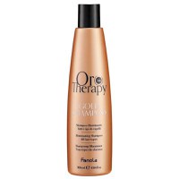 Sampon Iluminator cu Extract de Trandafir, Aur 24K si Protectie UV - Fanola Oro Therapy Gold Shampoo Illuminating All Hair Types, 300 ml - 1