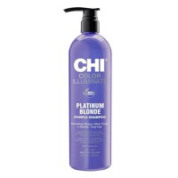 Sampon Nuantator pentru par Blond - CHI Farouk Platinum Blonde Purple Shampoo, 739 ml - 1