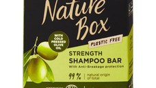 Sampon Solid Fortifiant cu Ulei de Masline Presat la Rece - Nature Box Strenght Shampoo Bar with Cold Pressed Olive Oil Plastic Free, 85 g