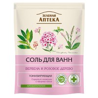 Sare de Baie Tonifianta cu Uleiuri de Verbina si Lemn de Trandafir Zelenaya Apteka, 500g - 1