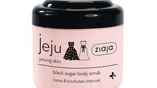 Scrub cu Zahar si Carbune pentru Corp - Ziaja Jeju Pink Young Skin Black Sugar Body Scrub, 200 ml