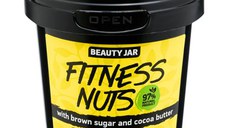 Scrub pentru Fermitatea Corpului cu Zahar Brun si Unt de Cacao Fitness Nuts Beauty Jar, 200 g