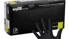 Set 100 Buc Manusi de Examinare de Unica Folosinta din Nitril, Nepudrate, easyCARE, Confort, Negru, Marime L