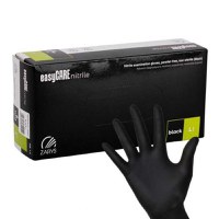 Set 100 Buc Manusi de Examinare de Unica Folosinta din Nitril, Nepudrate, easyCare, Confort, Negru, Marime S - 1