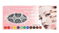 Set 12 gel 4D de tip plastilina, Global Fashion, 7 gr, Negru